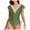 Amry Green, variant on BOBOGOJP Women's One Piece Ruffle Swimsuit Tummy Control Bathing Suit V Neck Shell Stitched Swim Suit Swimwear White for Size L