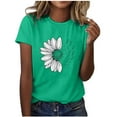 thumbnail image 2 of Fengqque Women's Cute T-Shirt Short Sleeve Round Neck Classic Daisy Print Loose T-shirt Fashionable Casual Top Green XXXXXL(XXXXXL), 2 of 6