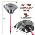 thumbnail image 2 of Bully Tools 92630 30" Poly Leaf Rake. Fiberglass Handle. (ships disassembled), 2 of 5