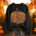 thumbnail image 4 of FASHOFT Halloween Sweatshirt for Women Leopard Print Pumpkin Graphic Pullover Long Sleeve Crew Neck Tops Cozy Fall Winter Sweatshirts L, 4 of 4