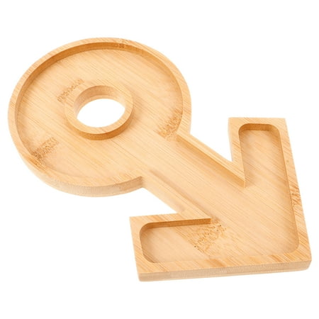 

Gender Reveal Tray Food Trays for Party Disk Type Breakfast Trays for Serving Food Bamboo 23.00X14.00X1.50CM