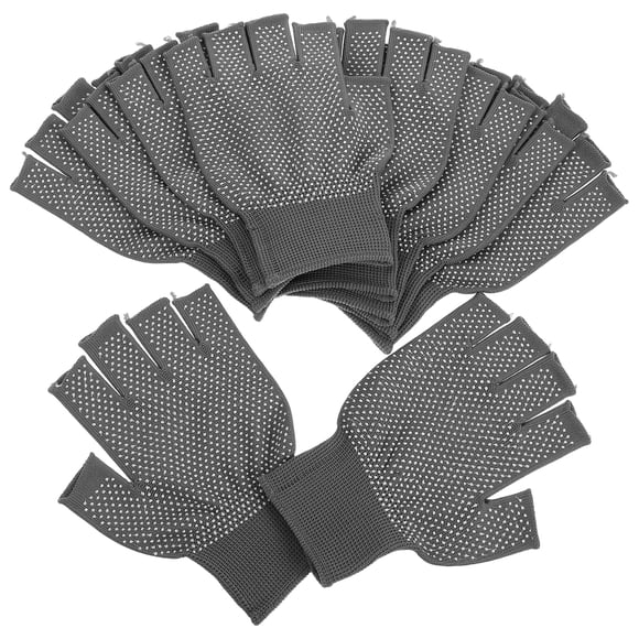 5 pares de guantes de trabajo sin dedos para hombre y mujer: Guantes de invierno antideslizantes, transpirables y cálidos para conducir, andar en bicicleta, hacer senderismo y clima frío.