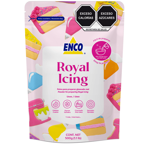 Enco White Royal Icing Mix, Vanilla Flavor, 500g