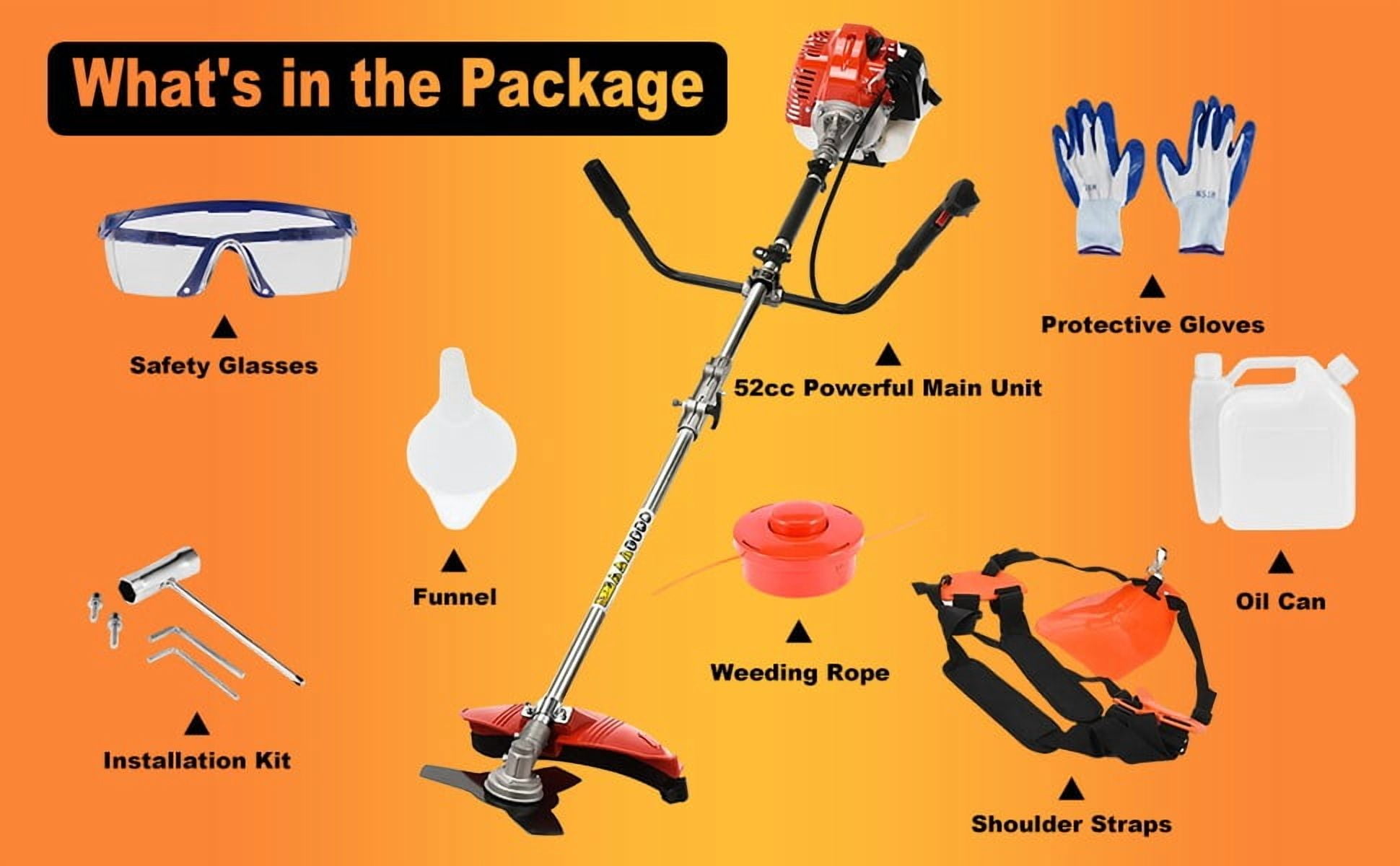 Seipouy 2025 New Gas Weed Trimmer, 2 in 1 Cordless Lawn Mower,52CC Weed Trimmer, 2-Stroke Gas Hedge Trimmer Multi-Functional Trimming Tool for Outdoor Grass and Garden Bush