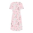 thumbnail image 5 of GaThRRgYP Women's Casual Tunic Short Sleeve Dress,Women's Fashion Summer Print Short-sleeved V-neck Casual Dress Pink XL, 5 of 8