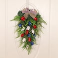thumbnail image 5 of AYktou Patriotic Wreaths for Front Door, Independence Day Teardrop Swags Wreath Artificial Tulip Ears Bows Red White Blue Border Hanging Ornaments for Front Door Wall Indoor Outdoor Home Decor, 5 of 7