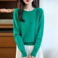 thumbnail image 2 of DAFPZW Wool Sweaters for Women Fall Winter Warm Soft Knitted Tops Casual Loose Pullover Crew Neck Long Sleeves Shirts, 2 of 5