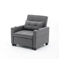 thumbnail image 5 of 3 in 1 Convertible Sofa Bed Chair,Modern Linen Folding Futon Sofa Bed with USB Ports and Adjustable Backrest,2 Cupholders,Single Recliner Lounger Sleeper Chair for Small Space,Living Room,, 5 of 7