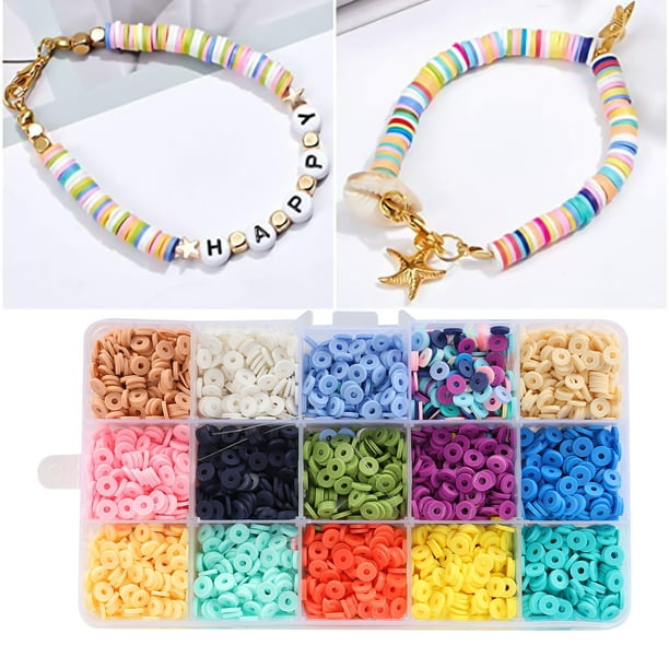 5500 Perles Plates pour Bracelet Coloré, Argile Polymère Kit