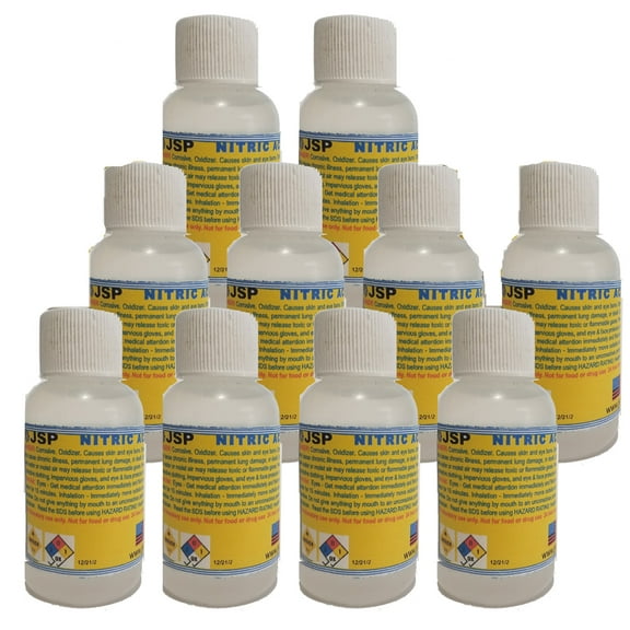 JSP NITRIC ACID 67% TECHNICAL GRADE 10 bottles <1oz each