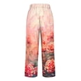 thumbnail image 5 of TaTaai Womens Printed Long Pants Elastic Waist Straight Leg Solid Loose Fit Casual Trousers Bottoms for Daily, 5 of 5