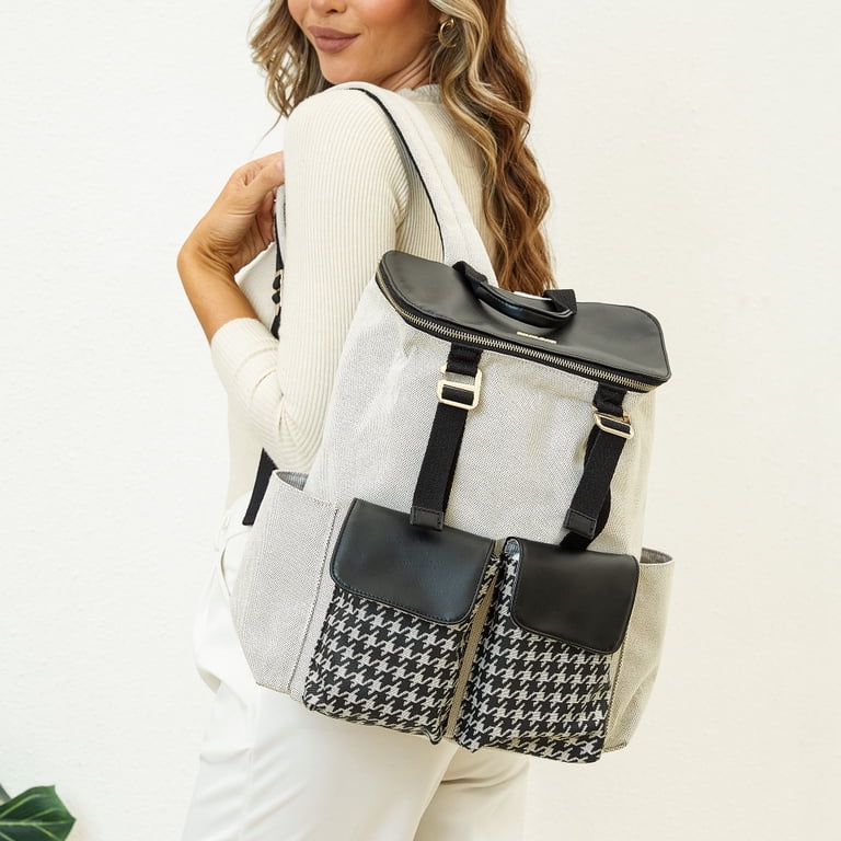 Sunveno Houndstooth Backpack Stylish Diaper Bag with  display picture 3