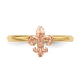 thumbnail image 2 of Auriga Fine Jewelry 14K Two-tone Polished Fleur de Lis Ring for Women Size 7, 2 of 6