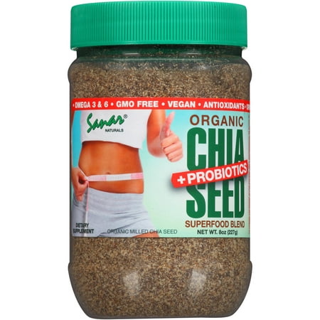 Sanar Naturals Chia Organic Seed + Probiotiques Superfood Mélange de suppléments alimentaires, 8 oz