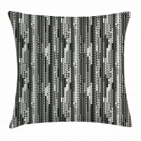 Black And White Throw Pillow Cushion Cover Modern Geometric