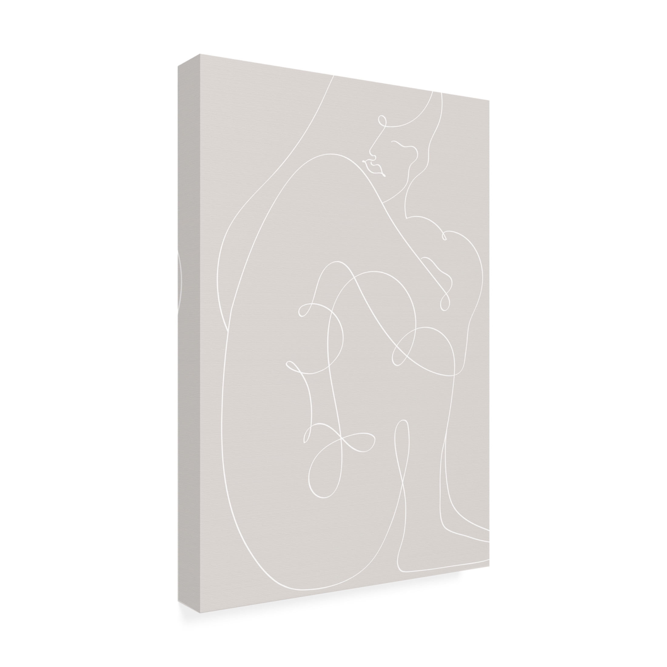 Canvas Wall Art - Pictufy Studio Ii 'Woman Lines White' Wall Art for Living Room, Bedroom, or Office Décor by Trademark Fine Art - 22 x 32 Inches