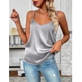 thumbnail image 4 of Zeagoo Women's Silk Satin Tank Tops Adjustable Spaghetti Strap Camisole V Neck Causal Basic Blouse, 4 of 5