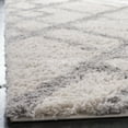thumbnail image 3 of SAFAVIEH Berber Kyle Geometric Shag Runner Rug, Cream/Gray, 2' x 14', 3 of 8