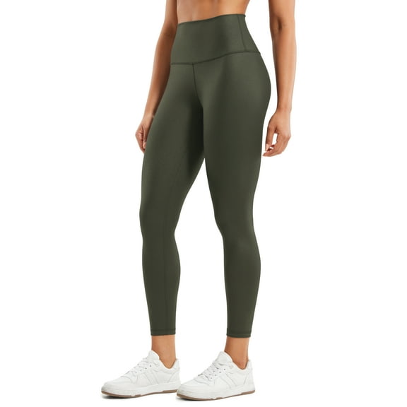 CRZ YOGA Butterluxe Matte Faux Leather Leggings for Women 25 Inches High Waisted