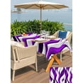 thumbnail image 4 of Outdoor Tablecloth with Umbrella Hole and Zipper, Purple White Moire Rectangle Table Cloth 60x84 Inch Waterproof Tablecloth, Modern Abstract Art Picnic Table Cover for Patio Camping, 4 of 7