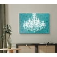 thumbnail image 2 of wall26 Canvas Print Wall Art White Chandelier Silhouette on Teal Background Decorative Lights Digital Art Modern Art Chic Relax/Calm Multicolor for Living Room, Bedroom, Office - 12"x18", 2 of 5