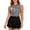 Black, variant on Women's Striped High Neck Swim Dress, Black and White Vertical Stripe Tummy Control One Piece Bathing Suit, Modest Full Coverage