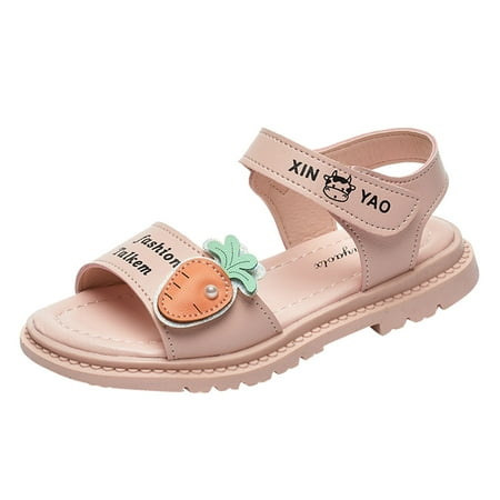

Sandals For Toddler Girls Size 34 Shoes Fashion Thick Soles Soft Soles Waterproof Middle And Large School Shoes Beach Shoes Pink Girls Sneakers