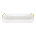 thumbnail image 2 of Kate and Laurel Lipton Glam Radius Rectangle Tray, 10" x 18", White and Gold, Decorative Accent with Rounded Edges, 2 of 6