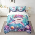 thumbnail image 2 of Erosebridal Sea Shark Bedding Sets Twin Size,Sea Animal Comforter Sets with Sheets,Teenager Bedroom Decor,Breathable,7pcs, 2 of 6