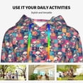 thumbnail image 4 of Kdxio Skull flower leaf Plaid Print Womens Oversized Hoodies Sweatshirts Hooded Pullover Tops Sweaters Casual-XX-Large, 4 of 7