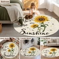 thumbnail image 6 of Round Rugs 6 Ft, Sunflowers Pastoral Non Slip Area Rugs for Kitchen Bedroom Entryway, Bees Country Botanical Retro Beige Washable Carpet Runner Rug Floor Mats for Bedroom Home Decor, 6 of 9