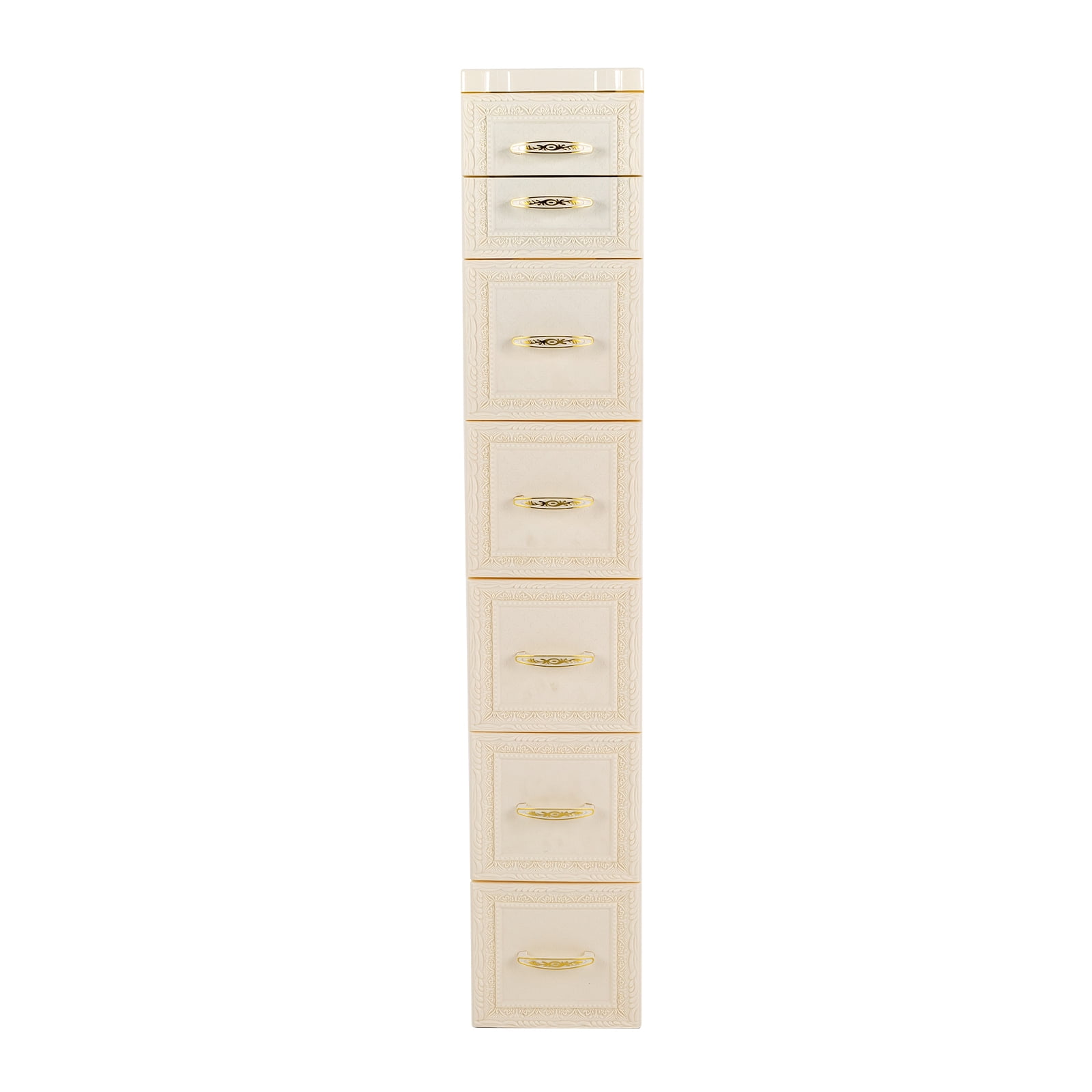 6Tier Bathroom Floor Cabinet, Vertical Storage Unit with Drawers and Casters, Large Capacity Narrow Tall Slim Storage Tower Waterproof Toilet Paper Storage Cabinet for Small Spaces Gaps