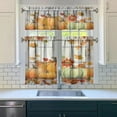 thumbnail image 2 of 3-Piece Thanksgiving Kitchen Curtain Set - Ruffled Valance and Tier Curtains with Rod Pocket, Fresh Fall Harvest Pattern for Farmhouse Kitchen Windows Decor, 54"x18" + 27.5"x36"x2, 2 of 5