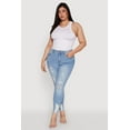 thumbnail image 2 of Womens Plus Size WAX High Waist Ripped Skinny Jeans, 2 of 5