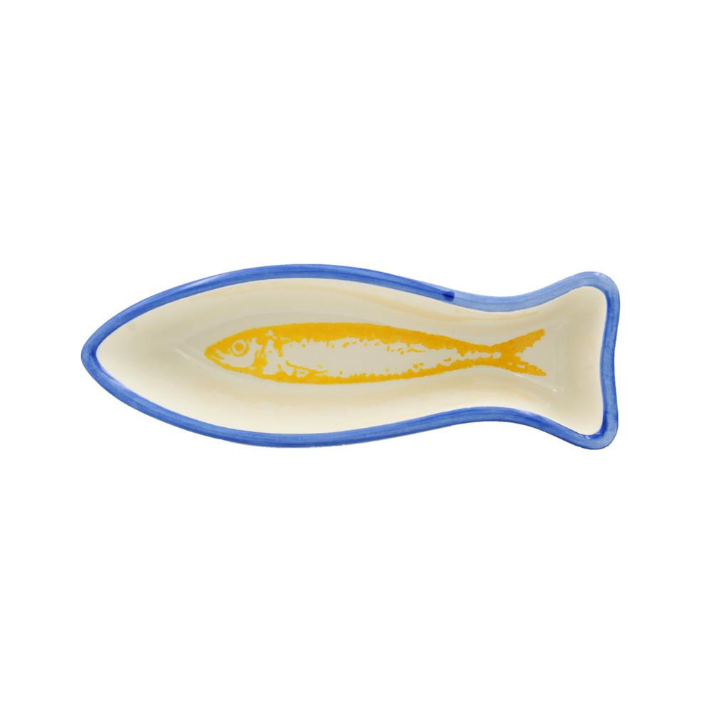 Handpainted Portuguese Ceramic Small Sardine Olive Serving Dish
