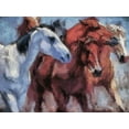 thumbnail image 2 of Bolokofsky, Ronald 24x19 Black Ornate Wood Framed with Double Matting Museum Art Print Titled - Small Herd, 2 of 4