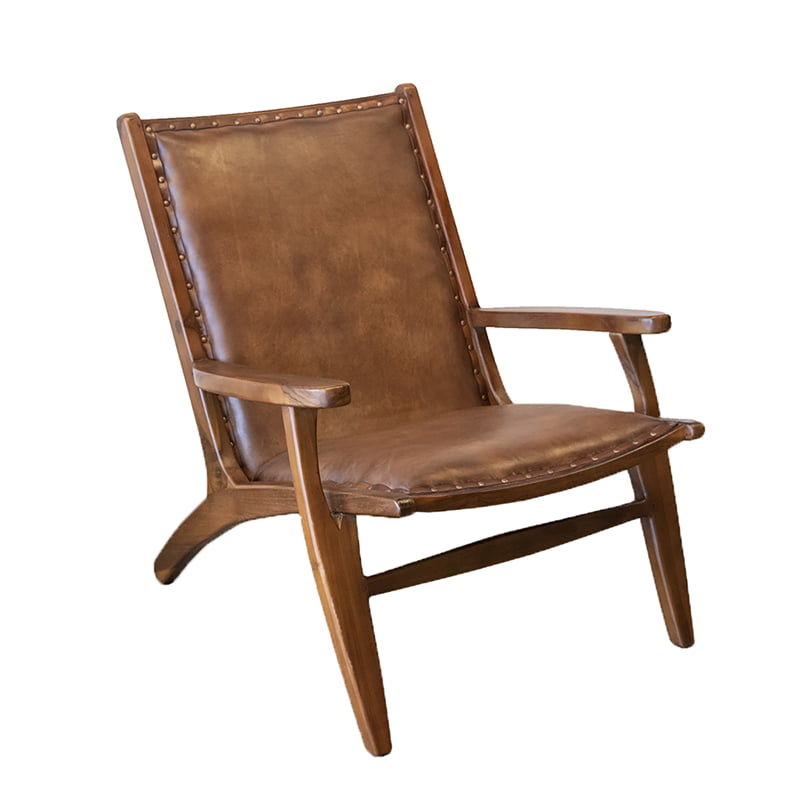 Mid Century Modern Margot Tan Genuine, Mid Century Leather Chair