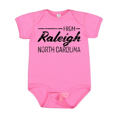 

Inktastic From Raleigh North Carolina in Black Distressed Text Boys or Girls Baby Bodysuit