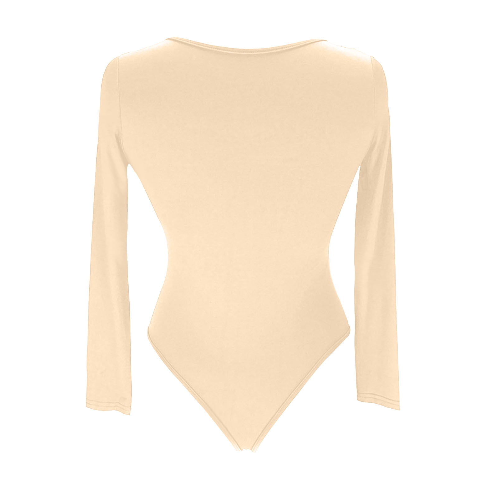 Honeeladyy Women's Round Neck Zipper Long Sleeve Bodysuit, Hip Lifting and  Shaping Slimming Stretchy Tight One-piece Shapewear #F-Beige-S 