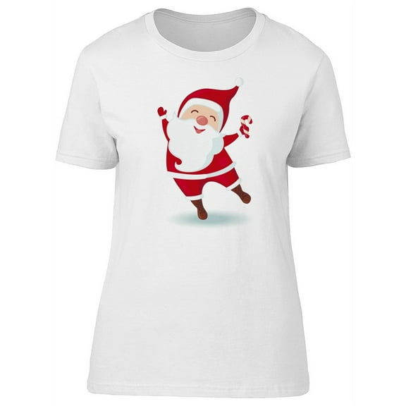 Lovely Happy Santa, Christmas T-Shirt Women -Image by Shutterstock, Female Medium