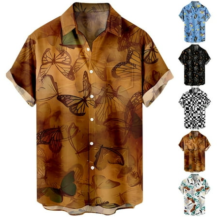 

Big & Tall Men Casual Short Sleeve Tee Shirts Front-Pocket Soft Blouses for Boys 5-14 Years