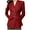 Wine, variant on Women's Casual Jackets Clearance Solid Color Blazer Waist Band Lapel Button Up Casual Outwear Jacket 2XL