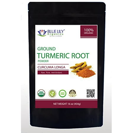 Blue Lily Organics Turmeric Root Powder 1 Lb 100% Pure - Certified Organic