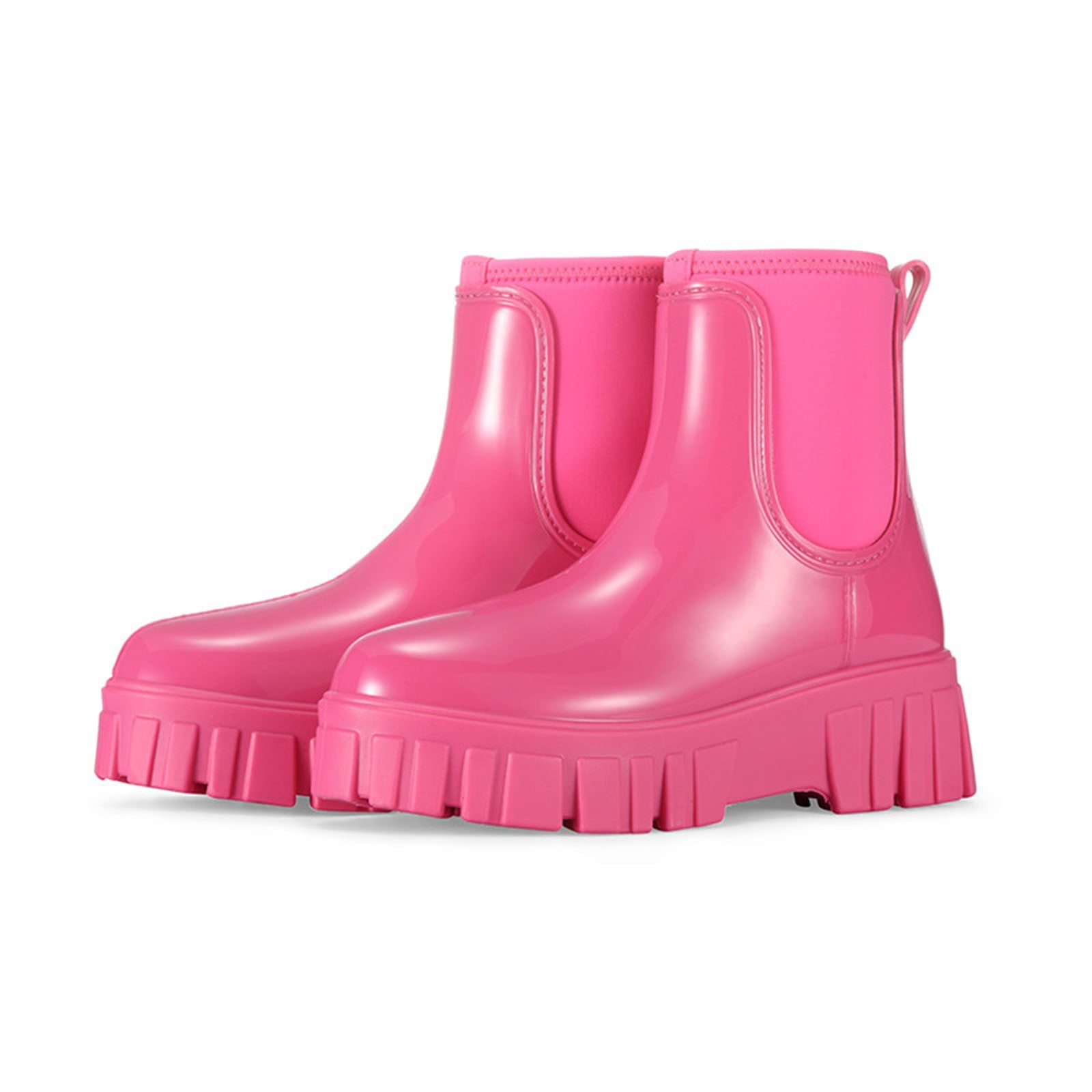 Wowcloth Women's Mid-Calf Rain Boots – Waterproof & Slip-Resistant Solid Color Design for Spring Summer Outdoor Wear, Japanese Style Casual Fashion