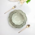 thumbnail image 6 of Sango Bethany 12-Piece Sage Stoneware Dinnerware Set with Scallop Design, 6 of 13