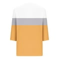 thumbnail image 7 of Timegard Tops for Women Trendy 3/4 Sleeve V Neck Color Block Drop Shoulder Casual Loose Comfy Blouse, 7 of 7
