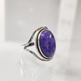 thumbnail image 3 of Natural Charoite Ring, Purple Charoite Ring, Natural Birthstone, Designer Band, 925 Sterling Silver, Womens Ring, Christmas, Thanksgiving, Handmade, Statement Jewelry, Natural Gemstone Ring, 3 of 6
