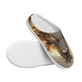 thumbnail image 3 of Haiem Golden Horned White Dragon Print Women's Fuzzy Memory Foam House Slipper Cozy Home Footwear Non-slip Winter Slippers-42/43, 3 of 7