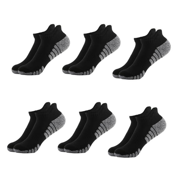Mens Anti-Blister Cushioned Breathable Running Cotton Socks, Athletic Ankle Sports Socks, XL