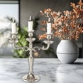 thumbnail image 5 of WHW Hamptons 3 Arm Silver Metal Taper Candle Candelabra, 10.25 inches, 5 of 8
